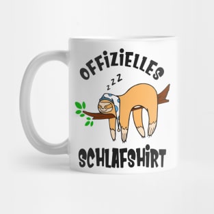 Lustiges Faultier Langschläfer Schlafshirt Pyjama Mug